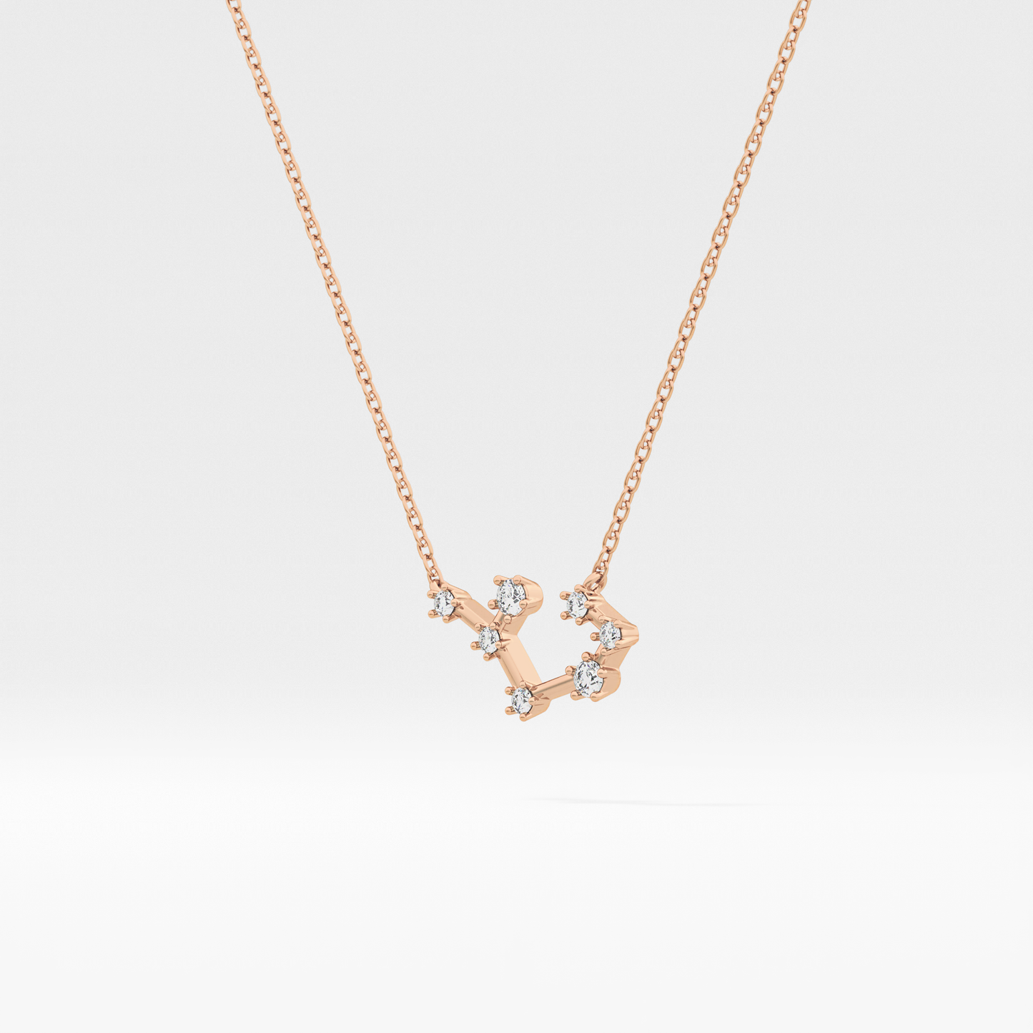 0.111 TCW Round Lab Grown Diamond Sagittarius Zodiac Constellation Necklace