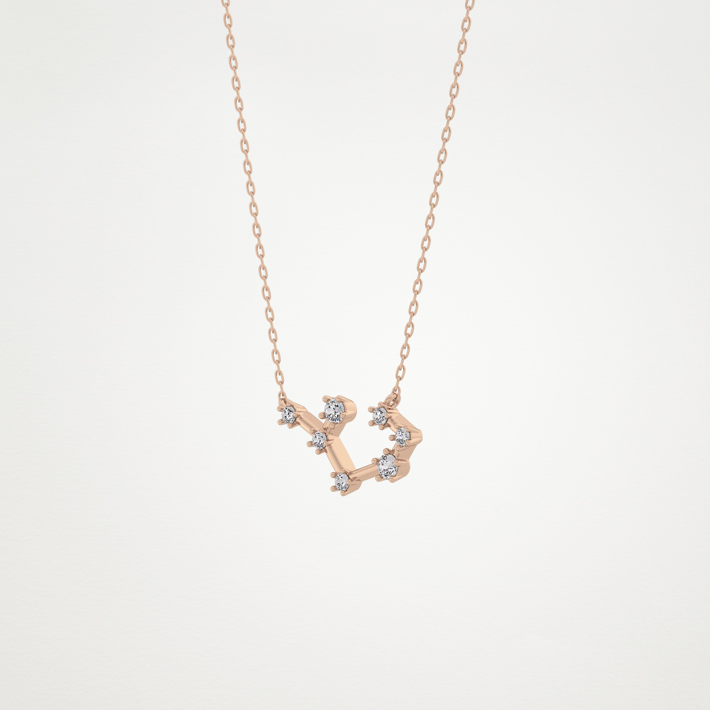 0.111 TCW Round Lab Grown Diamond Sagittarius Zodiac Constellation Necklace