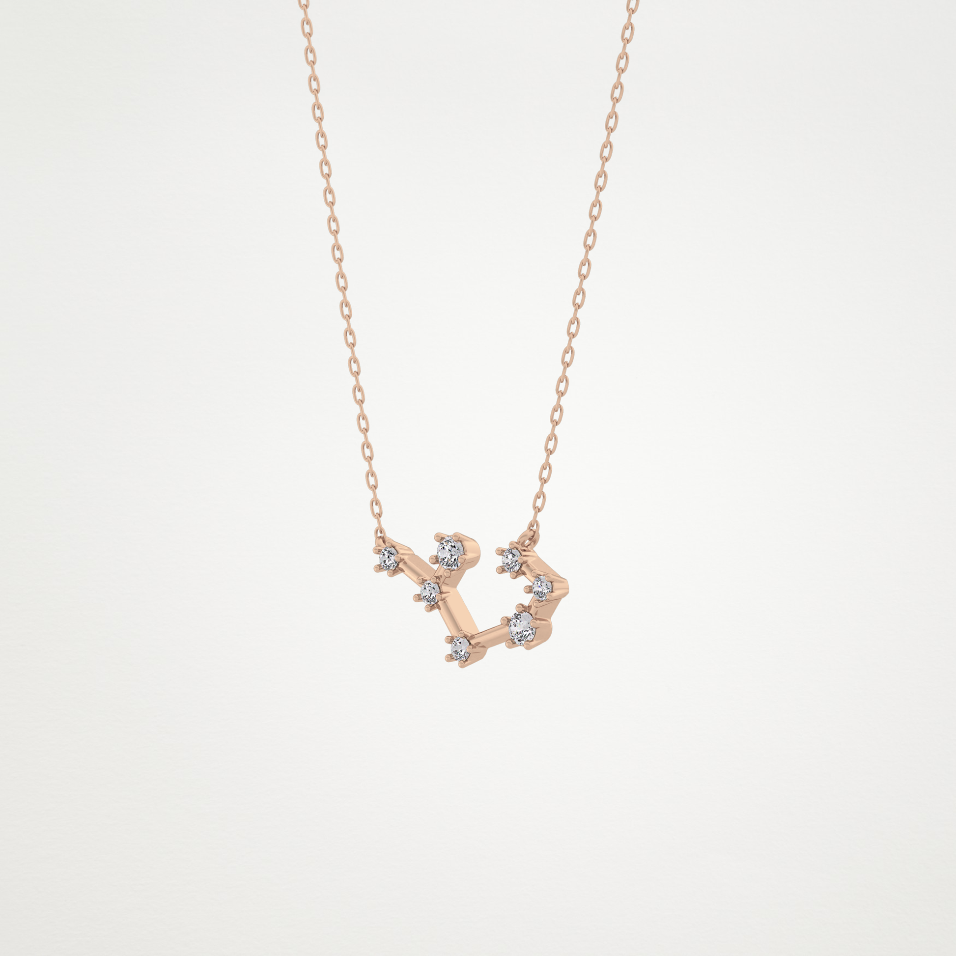 0.111 TCW Round Lab Grown Diamond Sagittarius Zodiac Constellation Necklace
