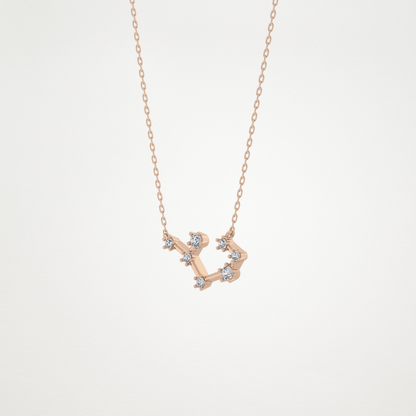 0.111 TCW Round Lab Grown Diamond Sagittarius Zodiac Constellation Necklace