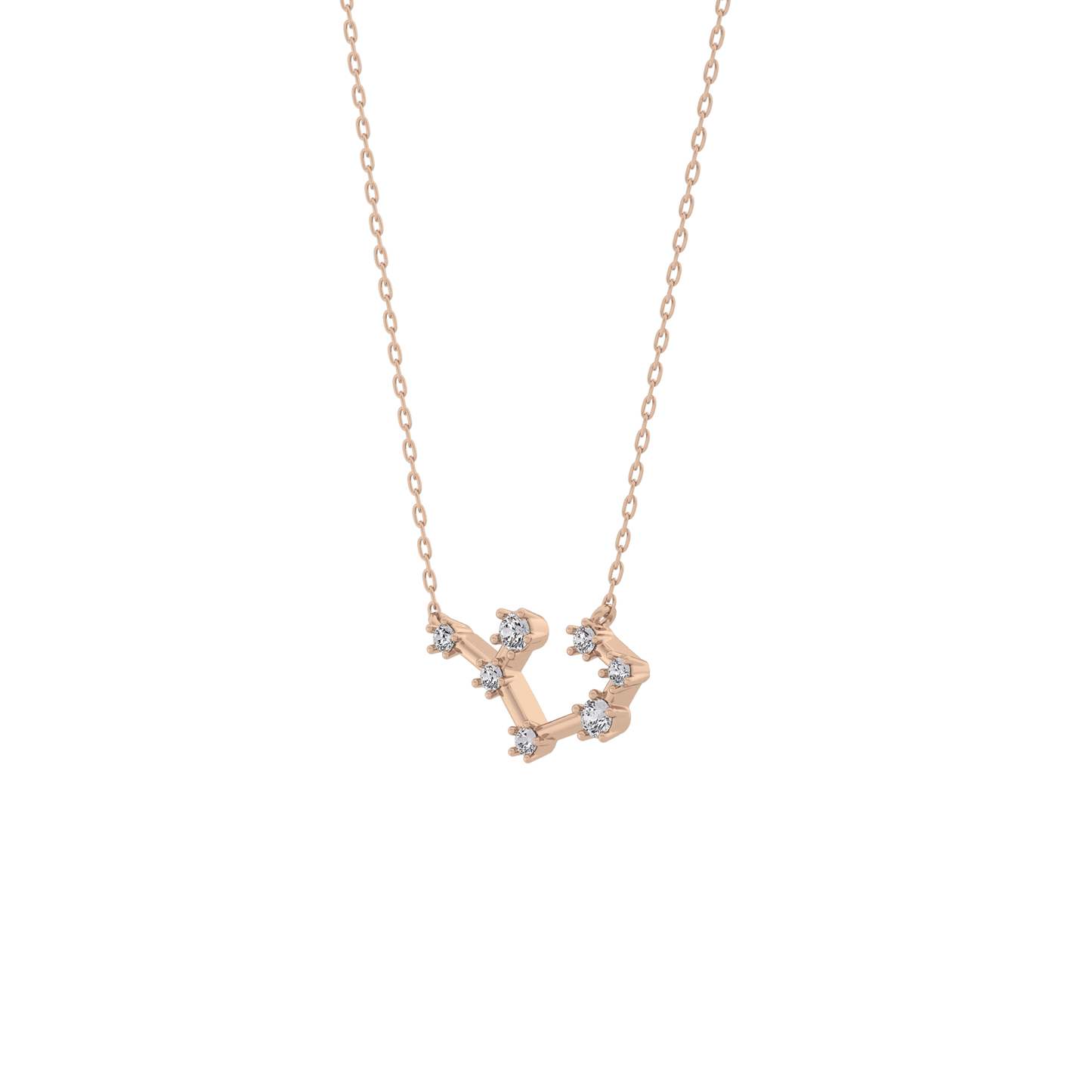 0.111 TCW Round Lab Grown Diamond Sagittarius Zodiac Constellation Necklace