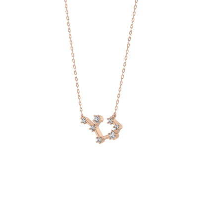 0.111 TCW Round Lab Grown Diamond Sagittarius Zodiac Constellation Necklace