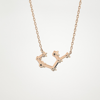 0.111 TCW Round Lab Grown Diamond Sagittarius Zodiac Constellation Necklace
