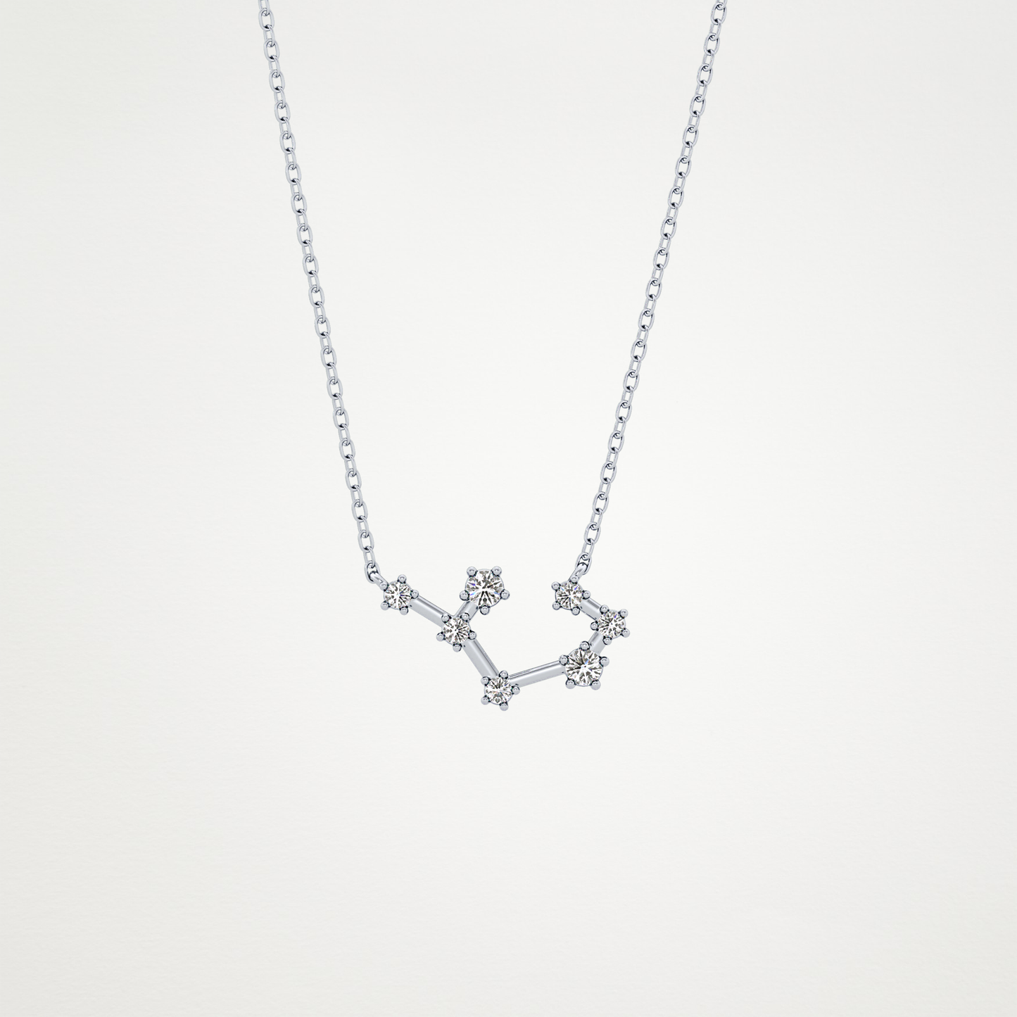 0.111 TCW Round Lab Grown Diamond Sagittarius Zodiac Constellation Necklace