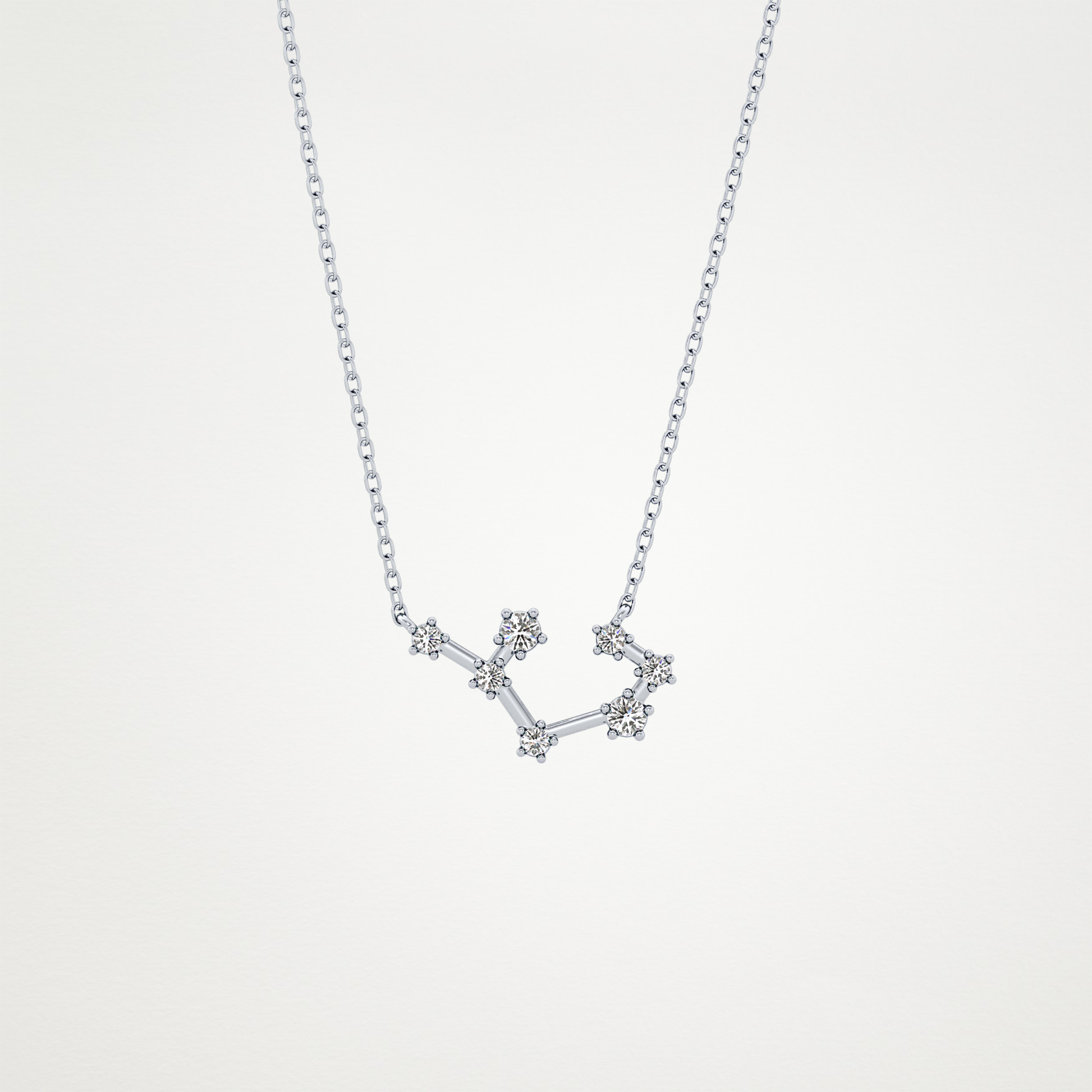 0.111 TCW Round Lab Grown Diamond Sagittarius Zodiac Constellation Necklace
