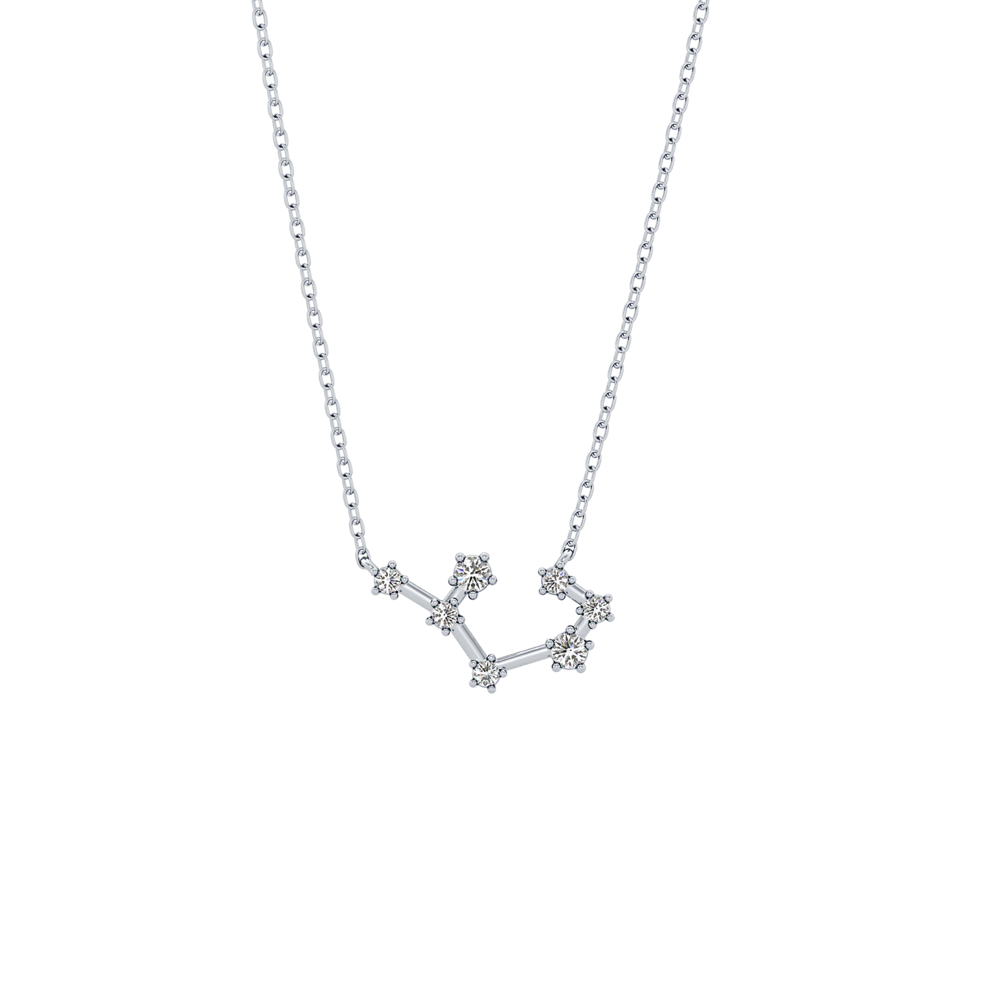 0.111 TCW Round Lab Grown Diamond Sagittarius Zodiac Constellation Necklace