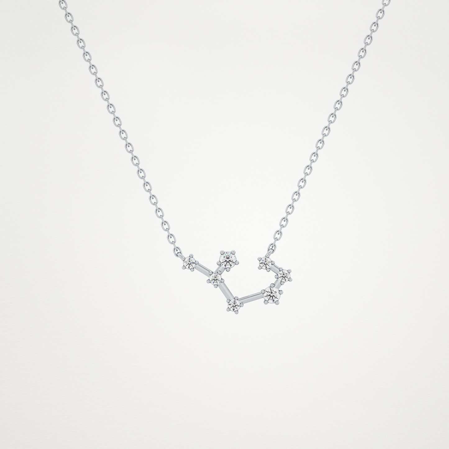 0.111 TCW Round Lab Grown Diamond Sagittarius Zodiac Constellation Necklace