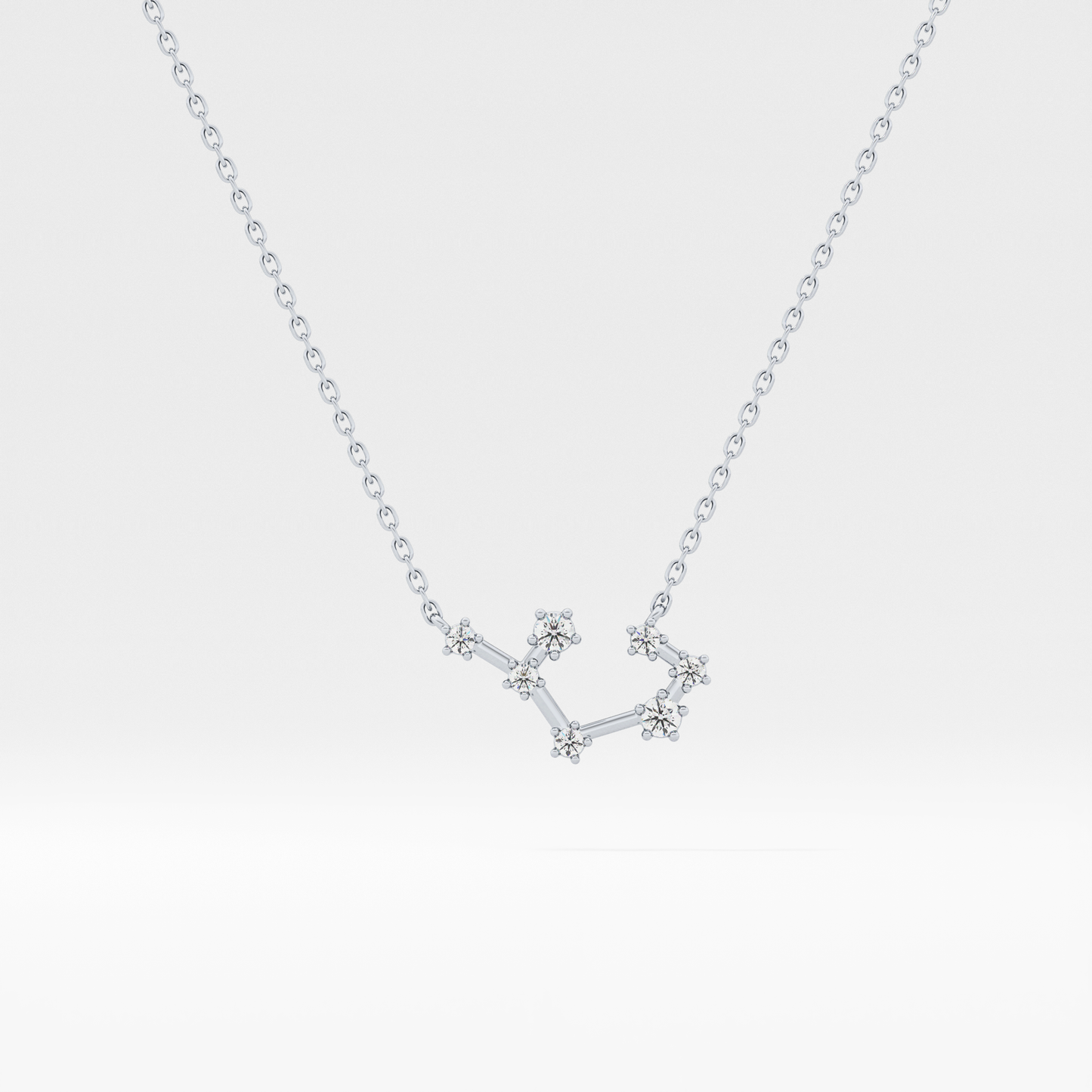 0.111 TCW Round Lab Grown Diamond Sagittarius Zodiac Constellation Necklace