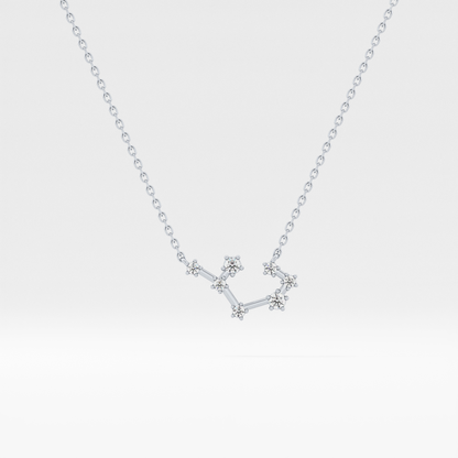 0.111 TCW Round Lab Grown Diamond Sagittarius Zodiac Constellation Necklace