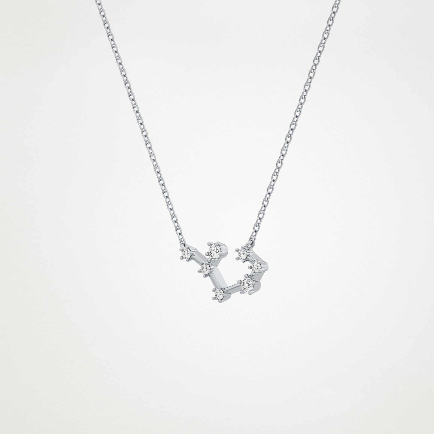 0.111 TCW Round Lab Grown Diamond Sagittarius Zodiac Constellation Necklace