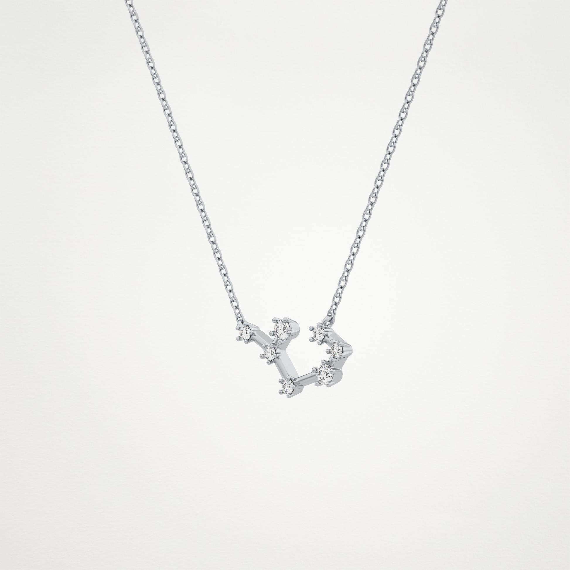 0.111 TCW Round Lab Grown Diamond Sagittarius Zodiac Constellation Necklace