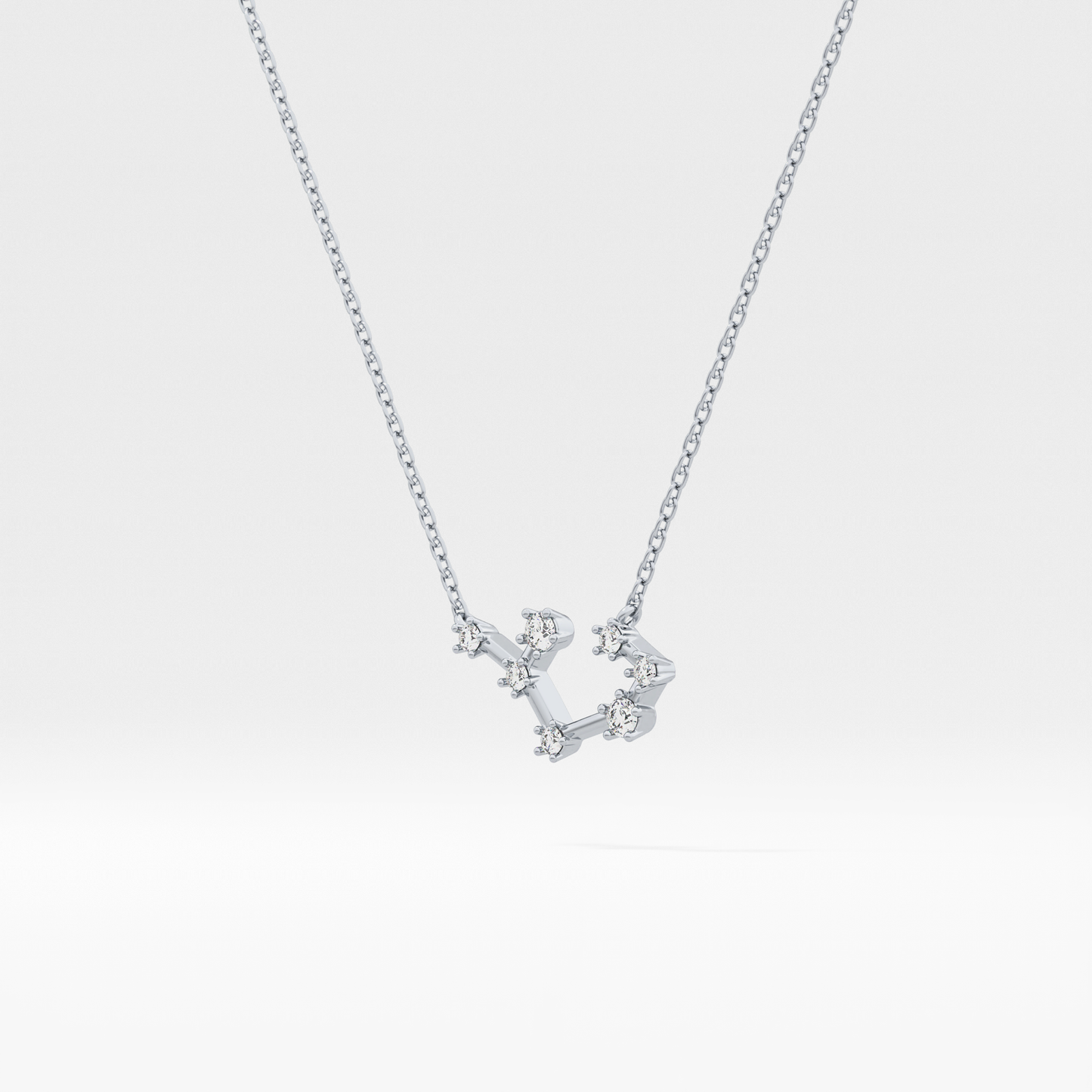 0.111 TCW Round Lab Grown Diamond Sagittarius Zodiac Constellation Necklace