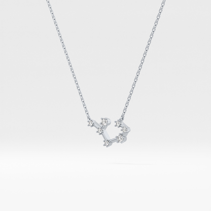 0.111 TCW Round Lab Grown Diamond Sagittarius Zodiac Constellation Necklace