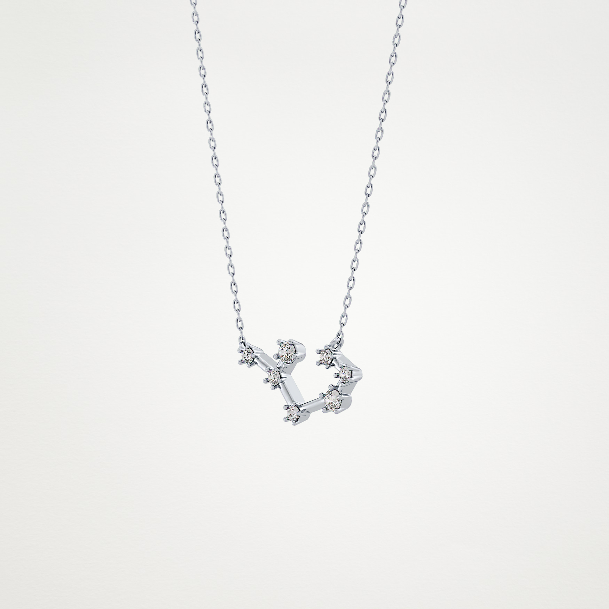 0.111 TCW Round Lab Grown Diamond Sagittarius Zodiac Constellation Necklace