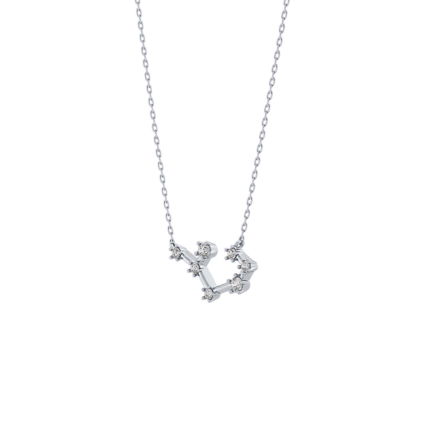 0.111 TCW Round Lab Grown Diamond Sagittarius Zodiac Constellation Necklace