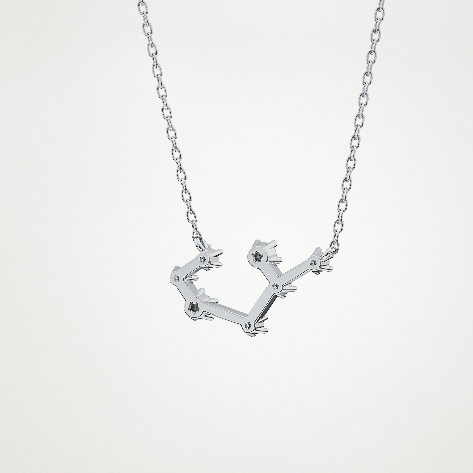 0.111 TCW Round Lab Grown Diamond Sagittarius Zodiac Constellation Necklace