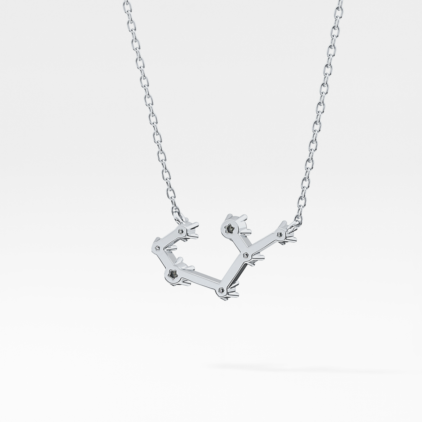 0.111 TCW Round Lab Grown Diamond Sagittarius Zodiac Constellation Necklace