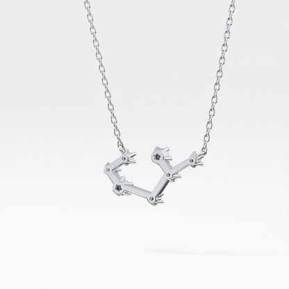 0.111 TCW Round Lab Grown Diamond Sagittarius Zodiac Constellation Necklace