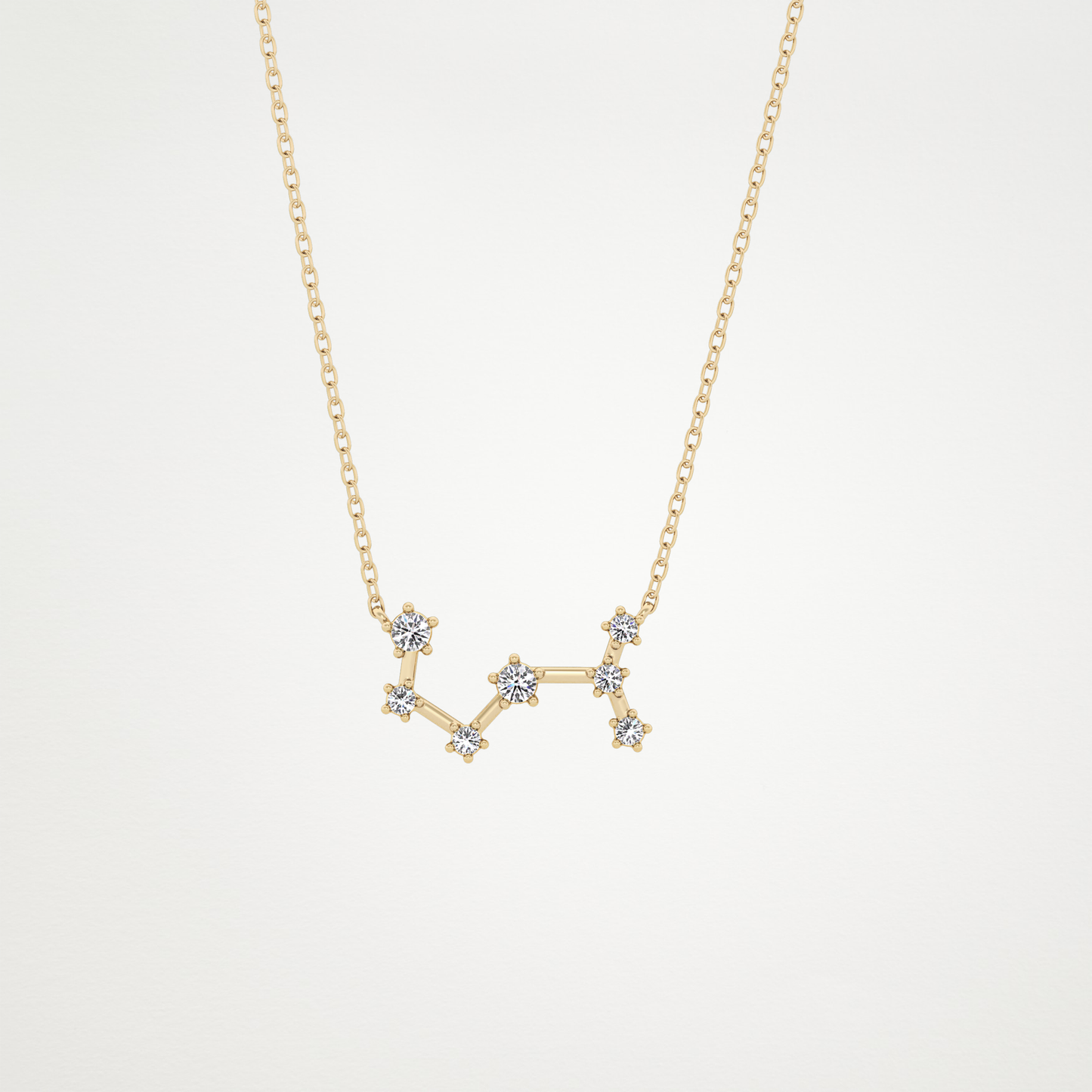 0.085 TCW Round Lab Grown Diamond Scorpio Zodiac Constellation Necklace