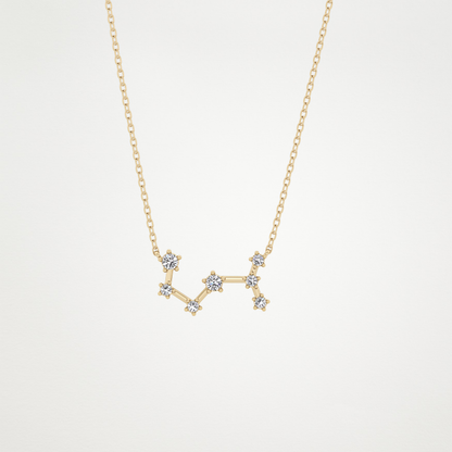 0.085 TCW Round Lab Grown Diamond Scorpio Zodiac Constellation Necklace