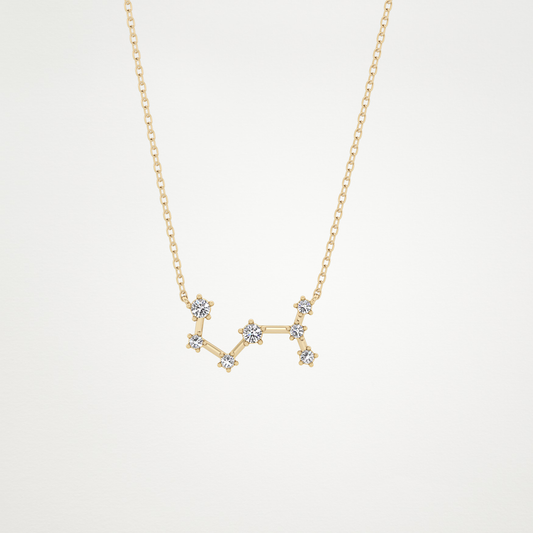 0.085 TCW Round Lab Grown Diamond Scorpio Zodiac Constellation Necklace