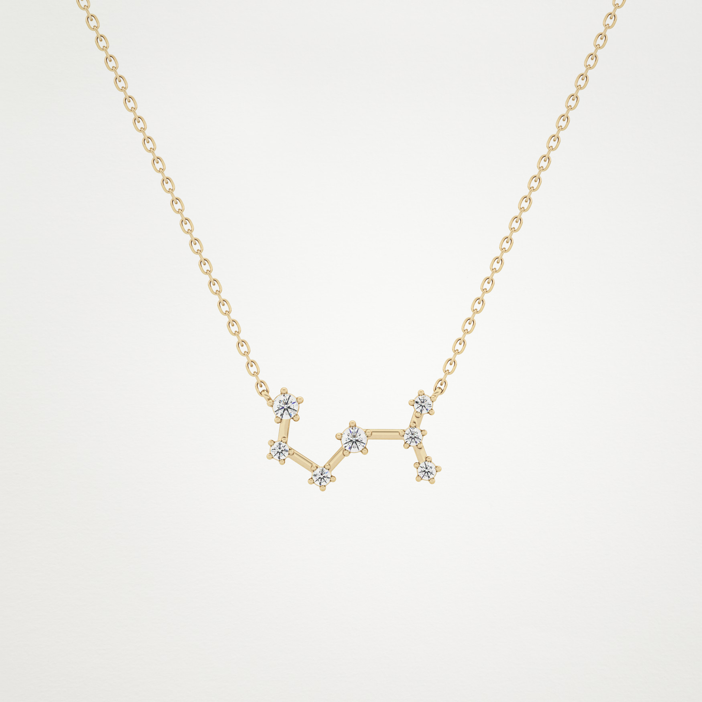 0.085 TCW Round Lab Grown Diamond Scorpio Zodiac Constellation Necklace