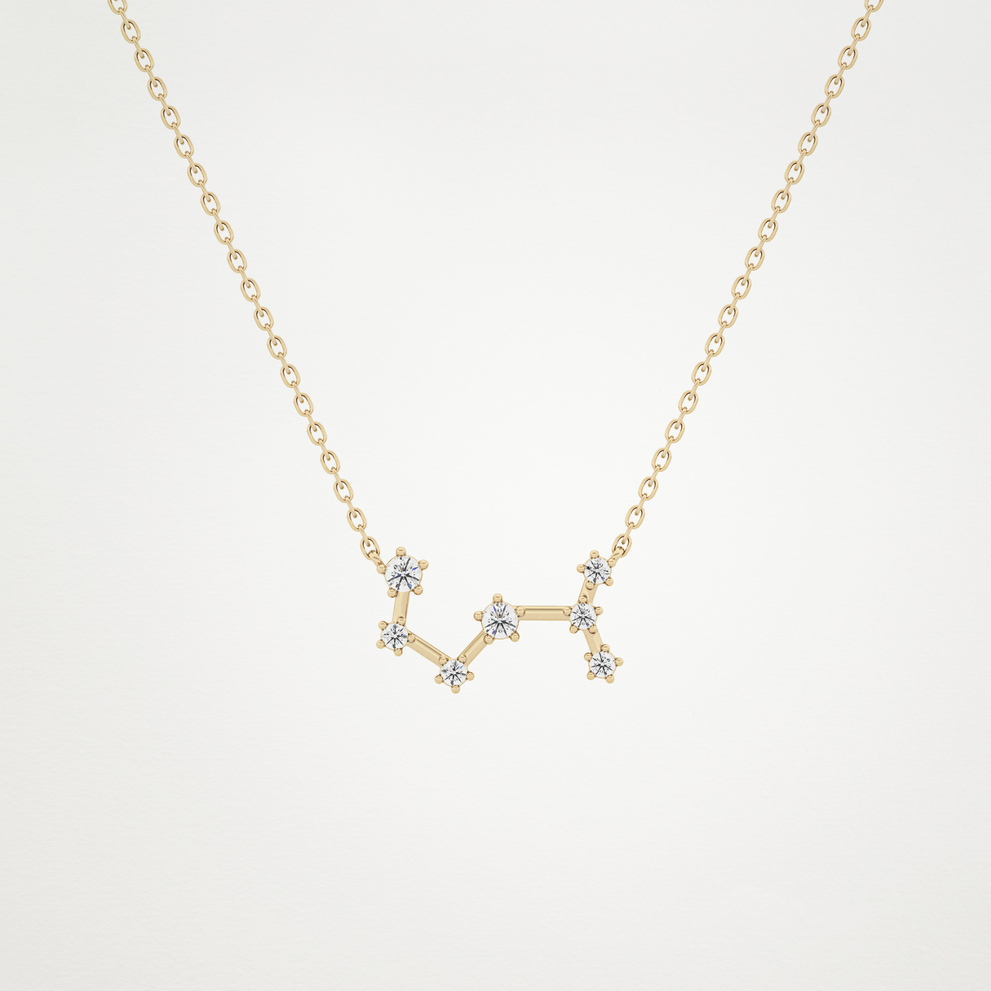 0.085 TCW Round Lab Grown Diamond Scorpio Zodiac Constellation Necklace