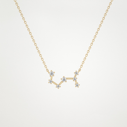 0.085 TCW Round Lab Grown Diamond Scorpio Zodiac Constellation Necklace