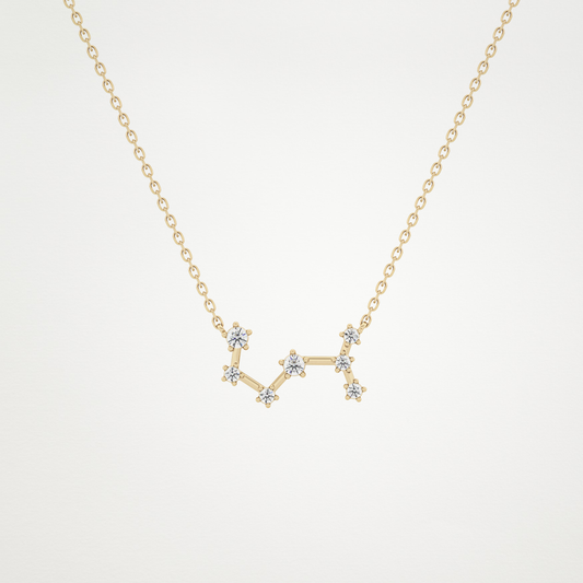 0.085 TCW Round Lab Grown Diamond Scorpio Zodiac Constellation Necklace
