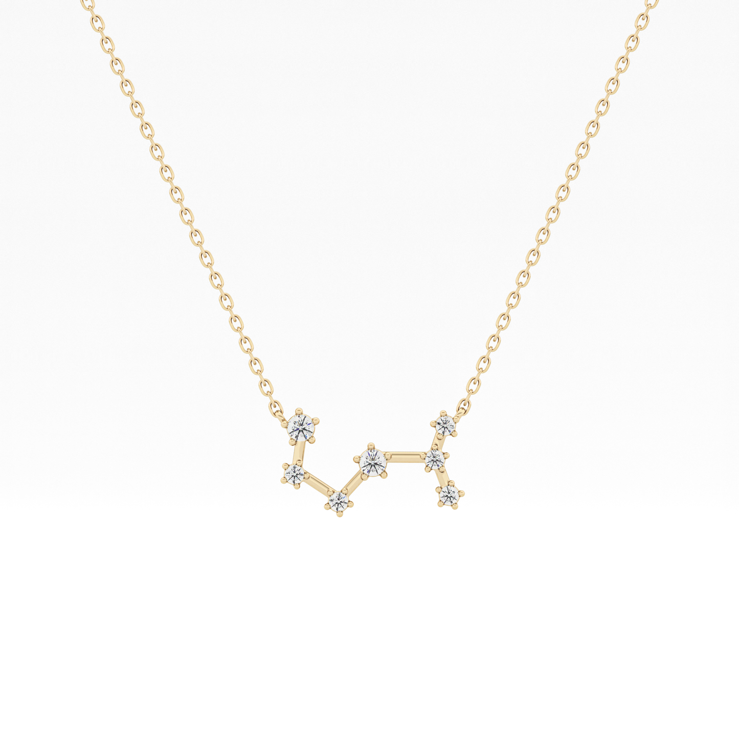0.085 TCW Round Lab Grown Diamond Scorpio Zodiac Constellation Necklace