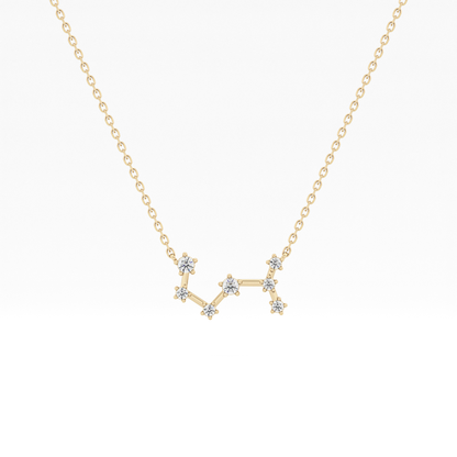 0.085 TCW Round Lab Grown Diamond Scorpio Zodiac Constellation Necklace