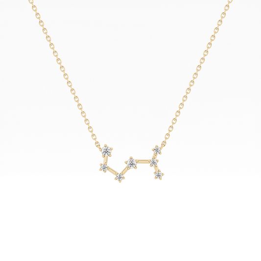 0.085 TCW Round Lab Grown Diamond Scorpio Zodiac Constellation Necklace