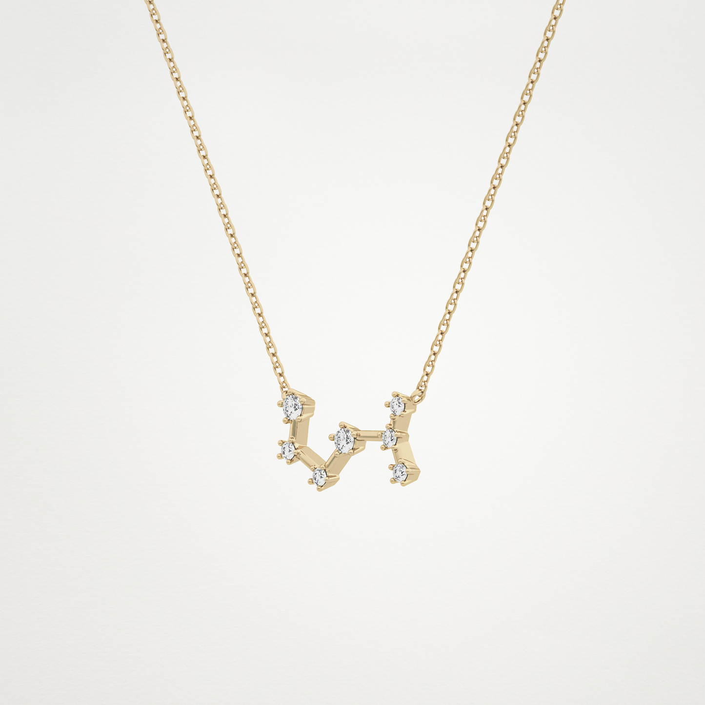 0.085 TCW Round Lab Grown Diamond Scorpio Zodiac Constellation Necklace