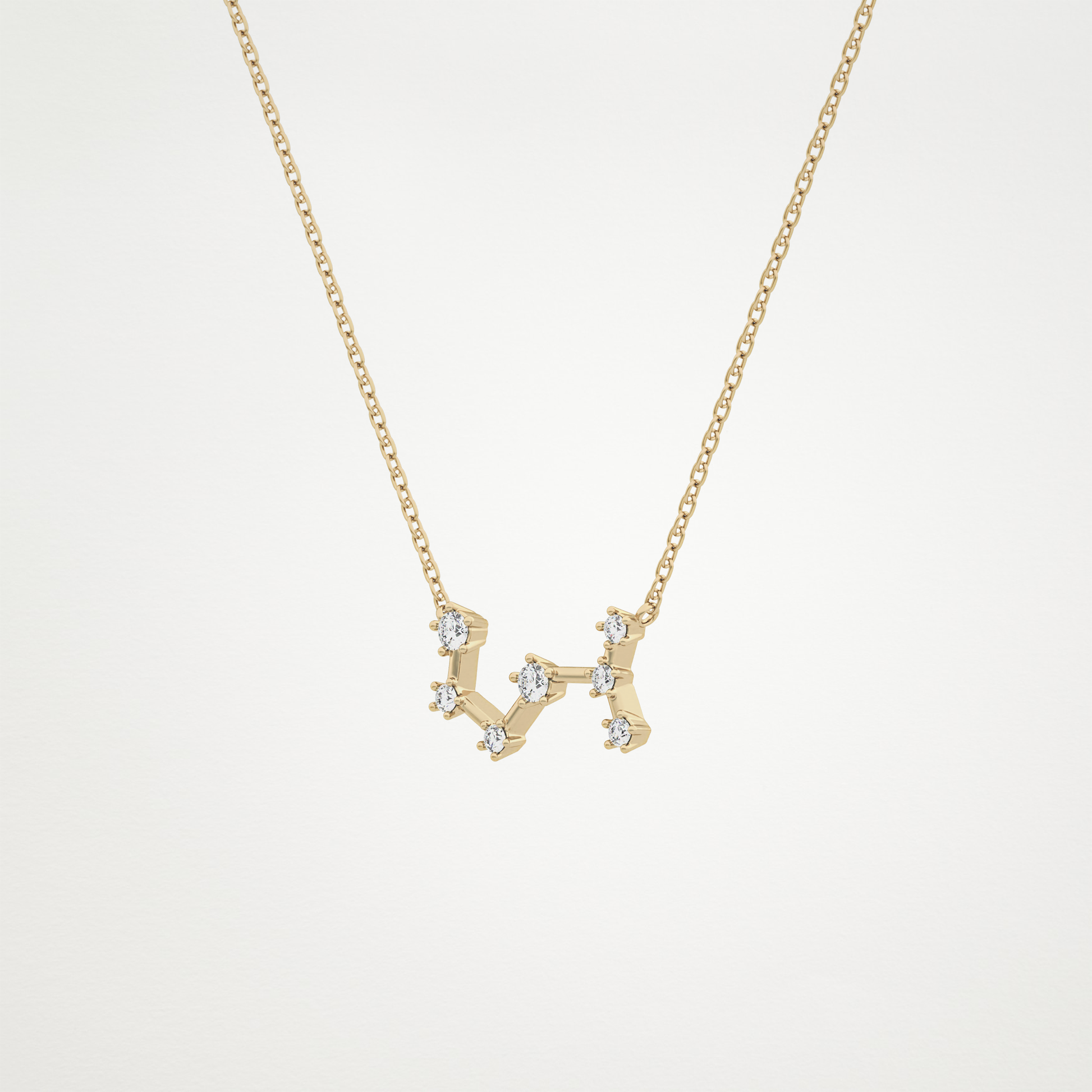 0.085 TCW Round Lab Grown Diamond Scorpio Zodiac Constellation Necklace