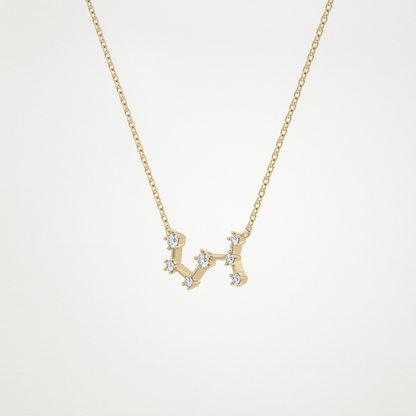 0.085 TCW Round Lab Grown Diamond Scorpio Zodiac Constellation Necklace