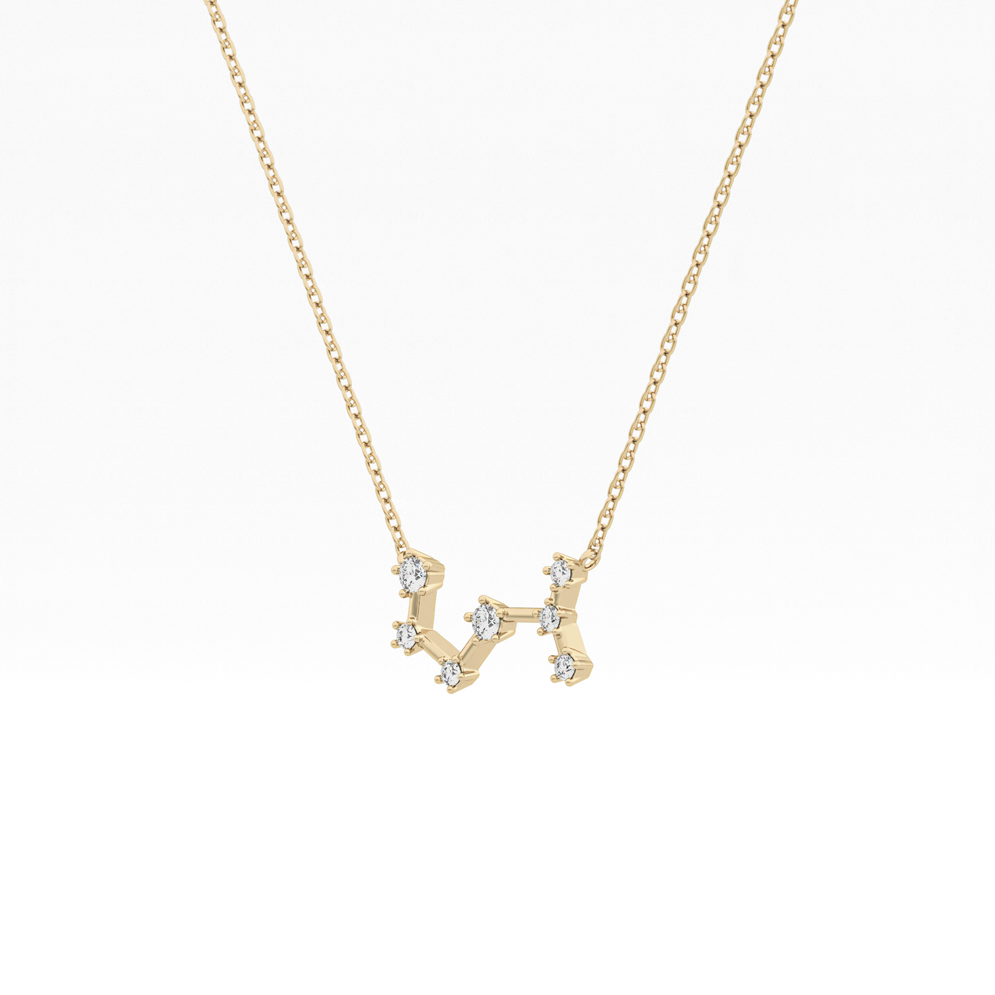 0.085 TCW Round Lab Grown Diamond Scorpio Zodiac Constellation Necklace