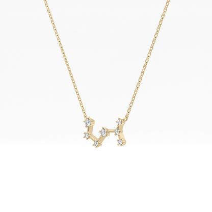 0.085 TCW Round Lab Grown Diamond Scorpio Zodiac Constellation Necklace
