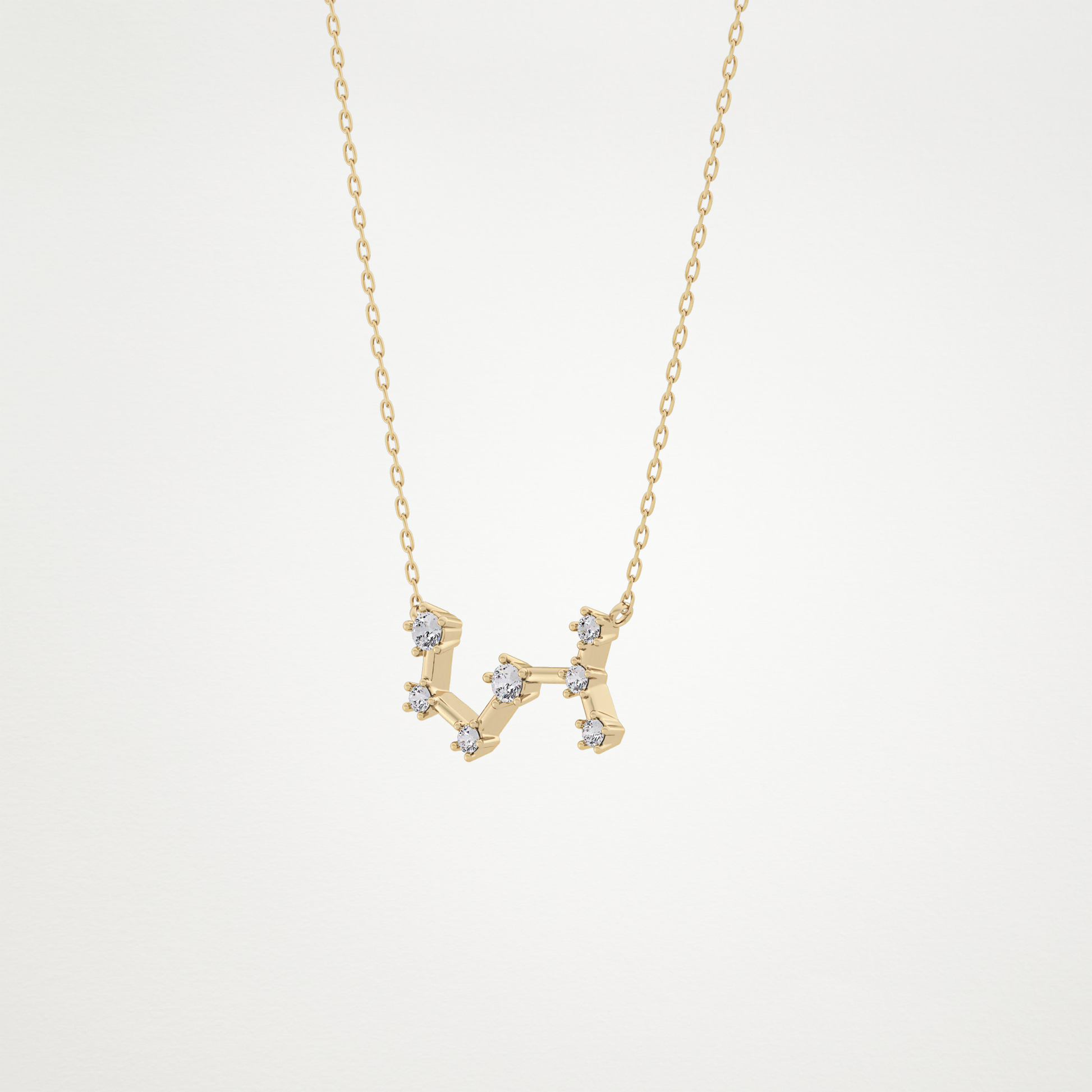 0.085 TCW Round Lab Grown Diamond Scorpio Zodiac Constellation Necklace