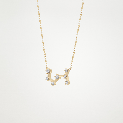0.085 TCW Round Lab Grown Diamond Scorpio Zodiac Constellation Necklace