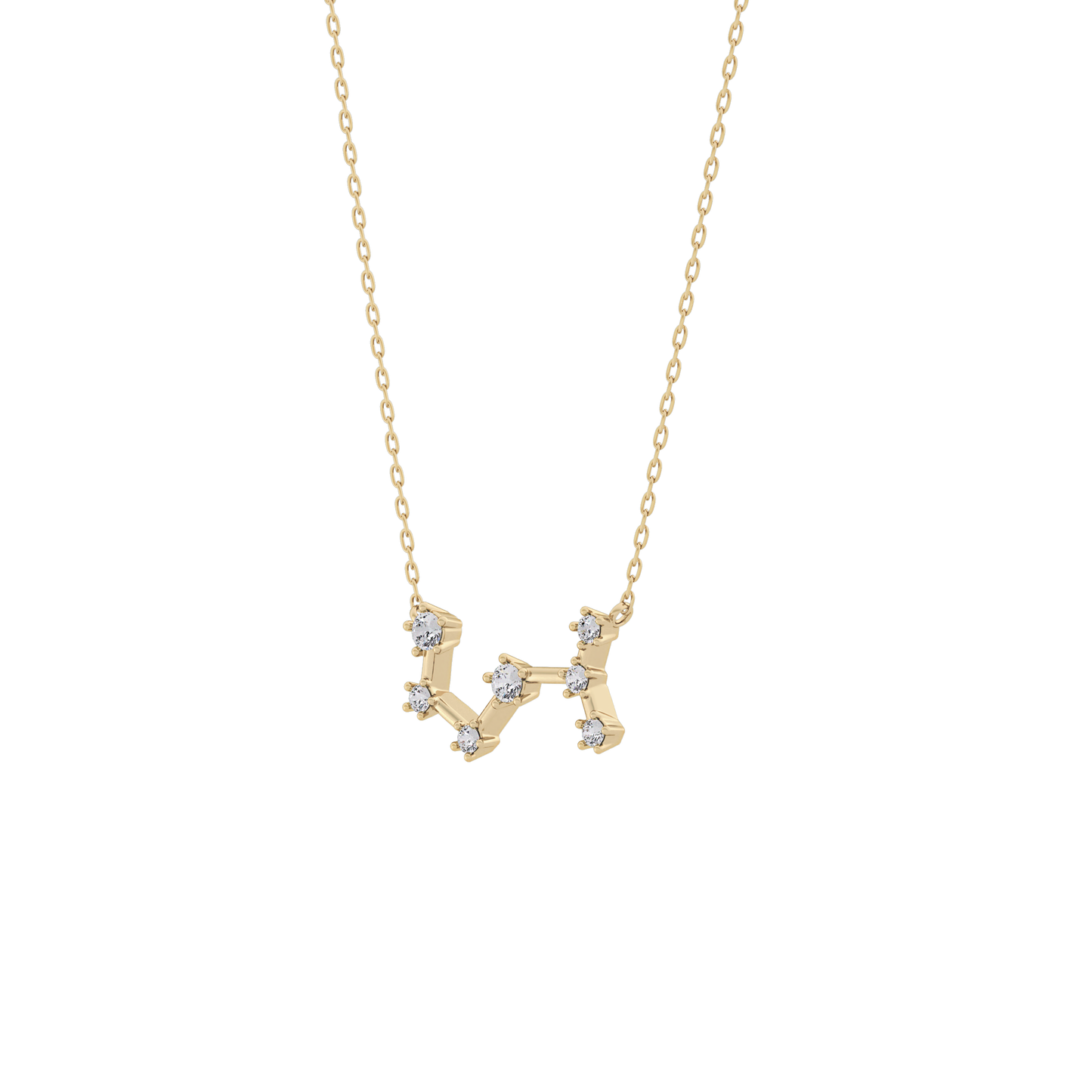 0.085 TCW Round Lab Grown Diamond Scorpio Zodiac Constellation Necklace