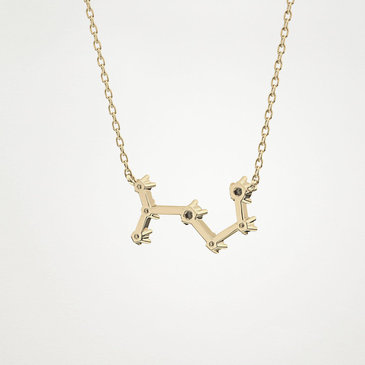 0.085 TCW Round Lab Grown Diamond Scorpio Zodiac Constellation Necklace
