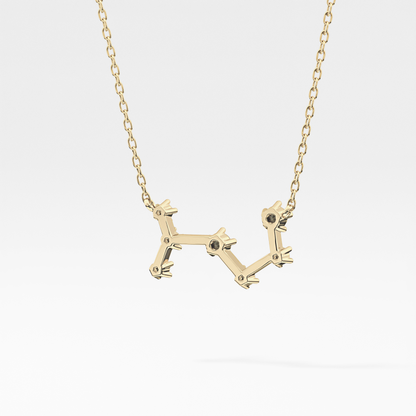 0.085 TCW Round Lab Grown Diamond Scorpio Zodiac Constellation Necklace