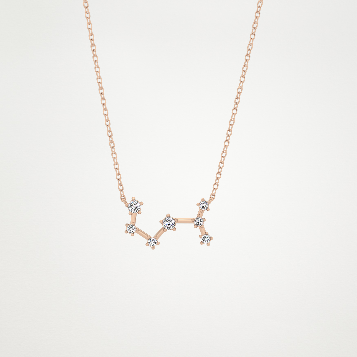 0.085 TCW Round Lab Grown Diamond Scorpio Zodiac Constellation Necklace