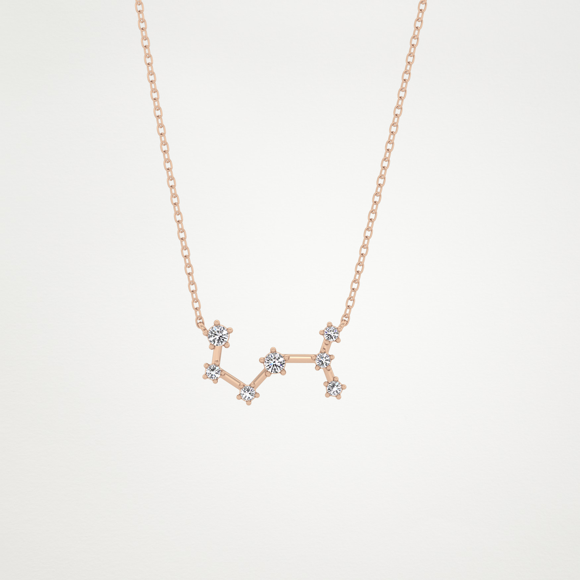 0.085 TCW Round Lab Grown Diamond Scorpio Zodiac Constellation Necklace