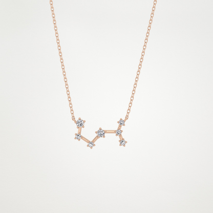 0.085 TCW Round Lab Grown Diamond Scorpio Zodiac Constellation Necklace