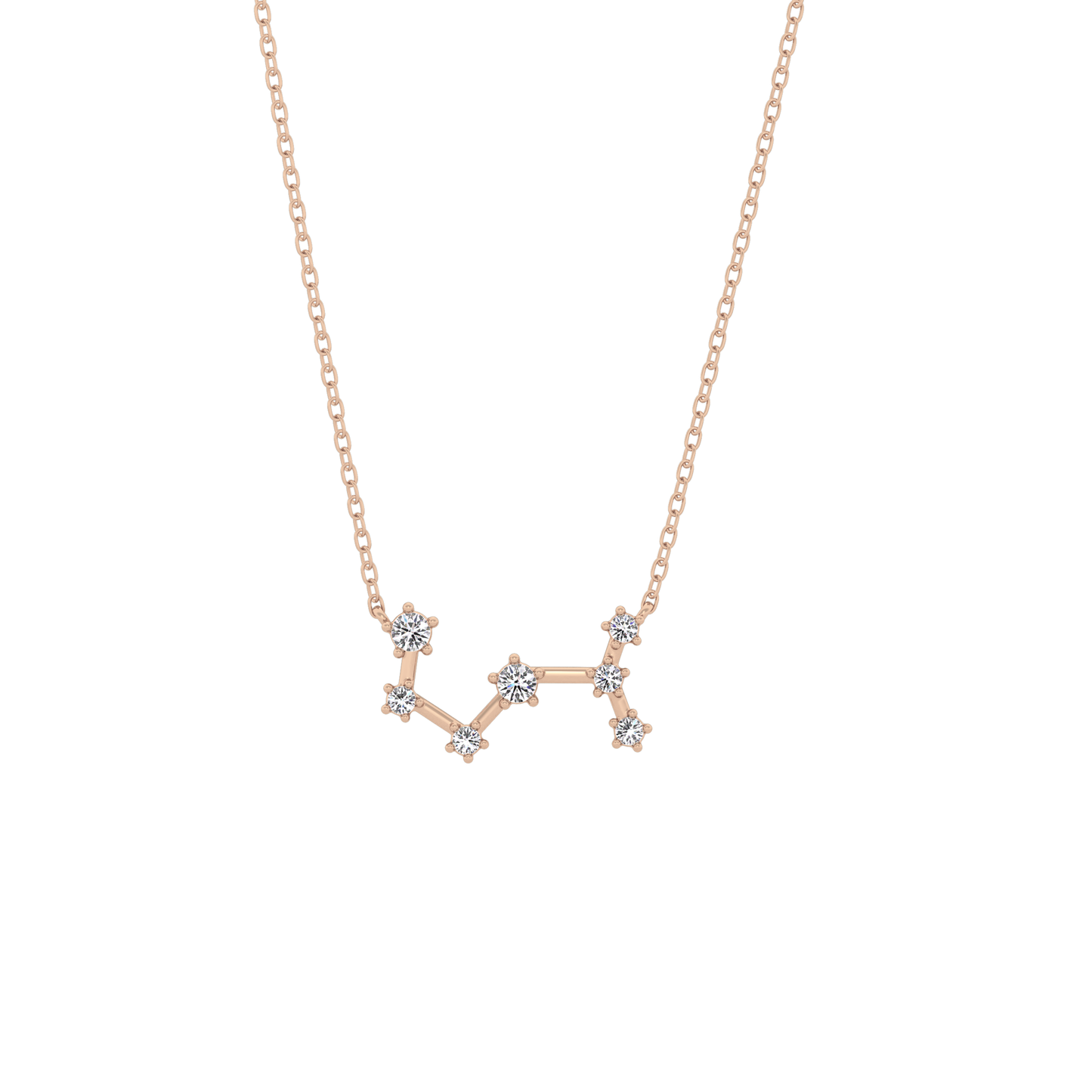 0.085 TCW Round Lab Grown Diamond Scorpio Zodiac Constellation Necklace