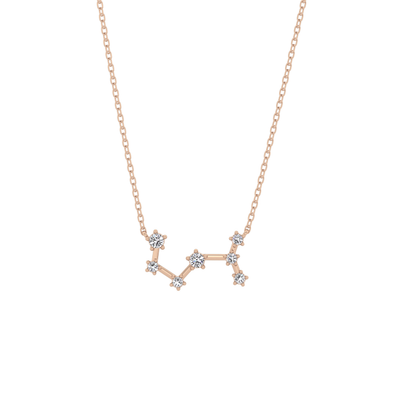 0.085 TCW Round Lab Grown Diamond Scorpio Zodiac Constellation Necklace