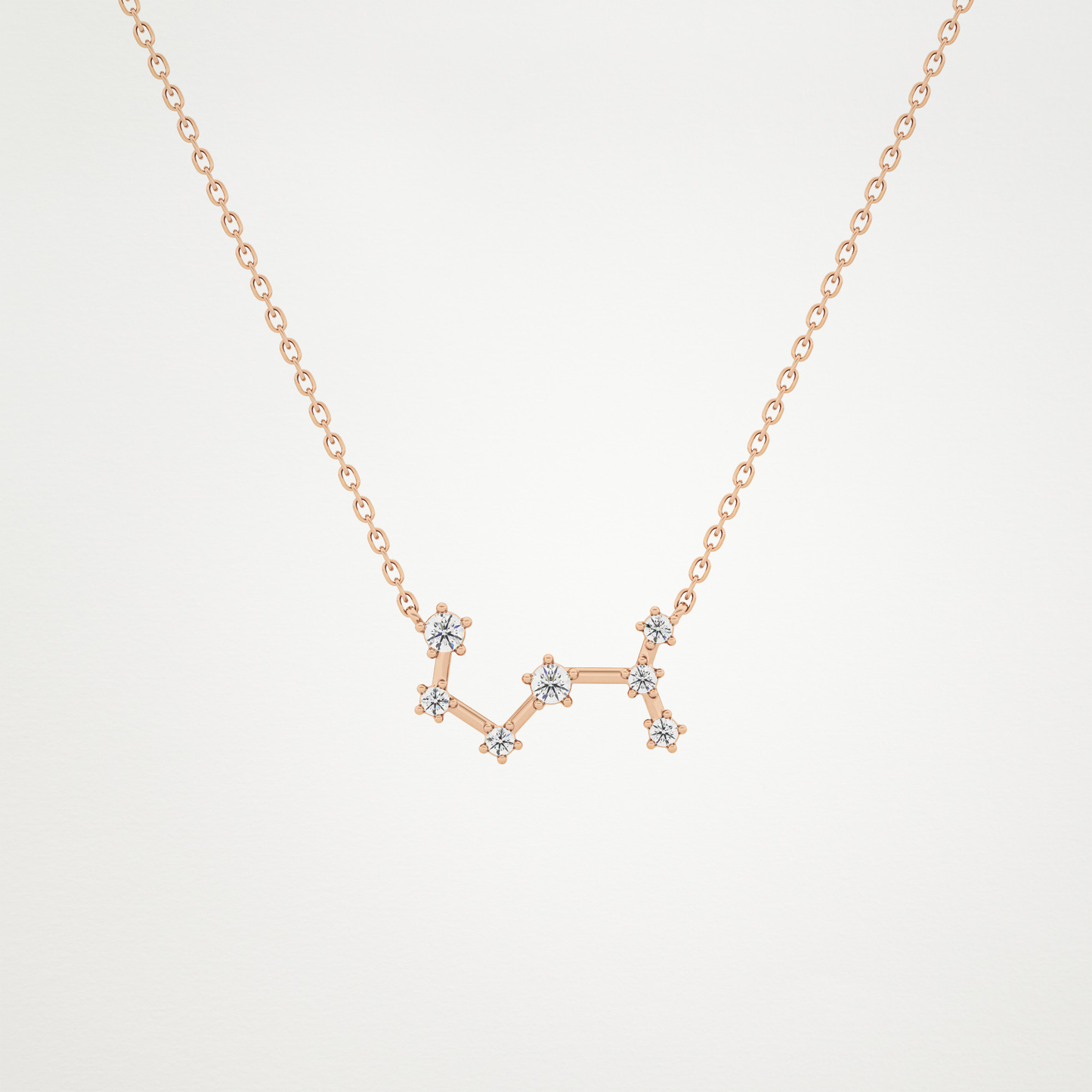 0.085 TCW Round Lab Grown Diamond Scorpio Zodiac Constellation Necklace