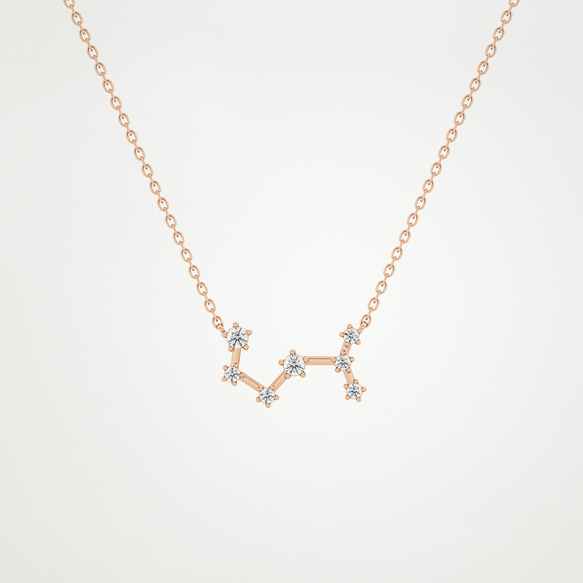 0.085 TCW Round Lab Grown Diamond Scorpio Zodiac Constellation Necklace
