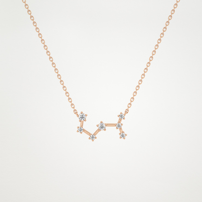 0.085 TCW Round Lab Grown Diamond Scorpio Zodiac Constellation Necklace